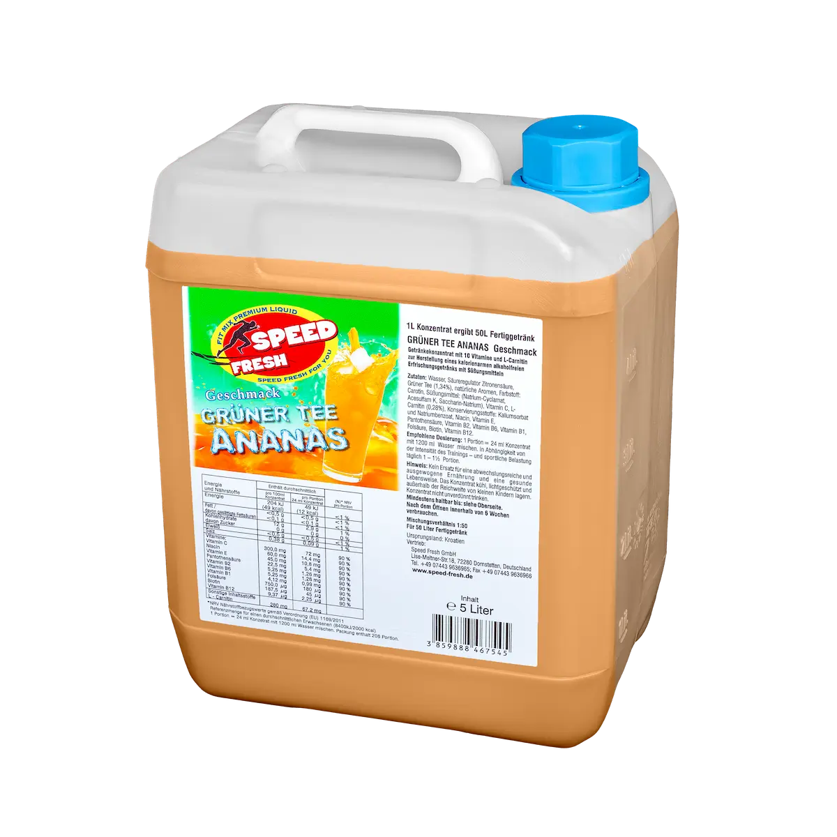 5L Fitnesskonzentrat Grüner Tee Ananas