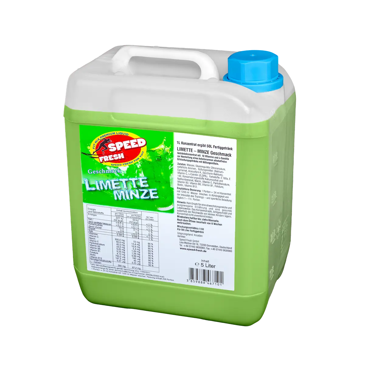5L Fitnesskonzentrat Limette Minze